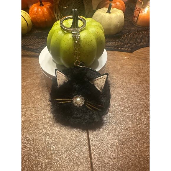 Kate Spade New York Cat Pouf Keychain EUC - Picture 8 of 10
